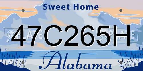 47C265H Alabama License Plate