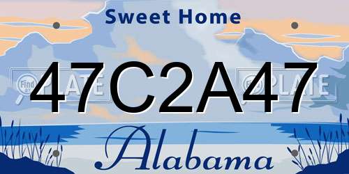47C2A47 Alabama License Plate