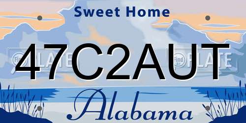 47C2AUT Alabama License Plate