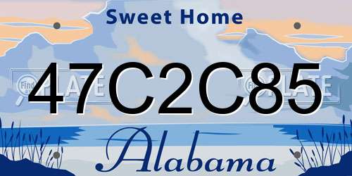 47C2C85 Alabama License Plate