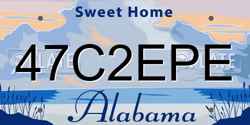 47C2EPE Alabama License Plate