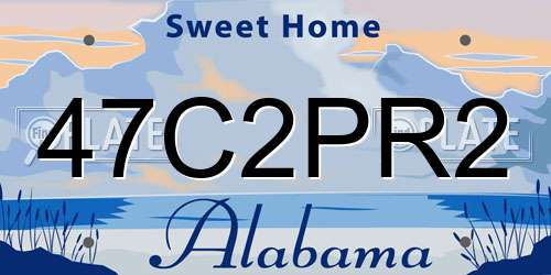 47C2PR2 Alabama License Plate