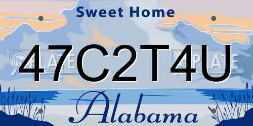 47C2T4U Alabama License Plate