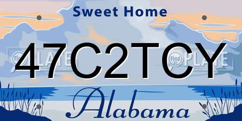 47C2TCY Alabama License Plate