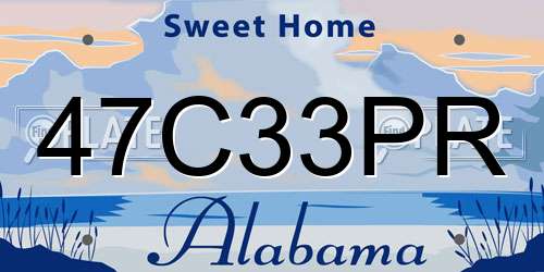 47C33PR Alabama License Plate