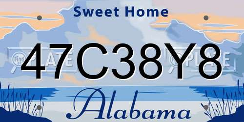 47C38Y8 Alabama License Plate