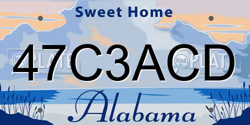 47C3ACD Alabama License Plate