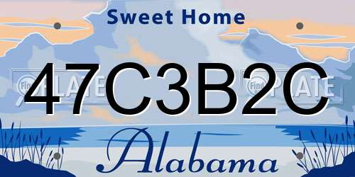 47C3B2C Alabama License Plate