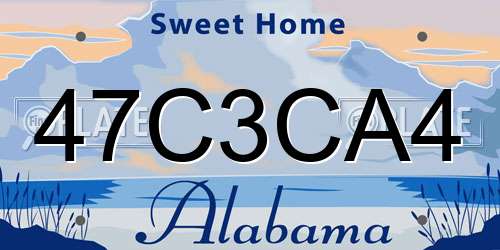 47C3CA4 Alabama License Plate