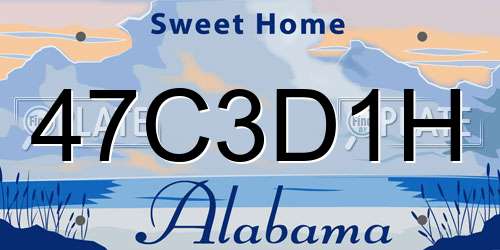47C3D1H Alabama License Plate
