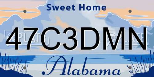47C3DMN Alabama License Plate