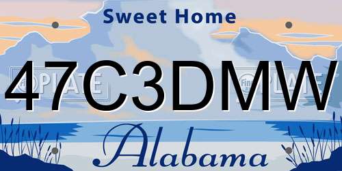 47C3DMW Alabama License Plate