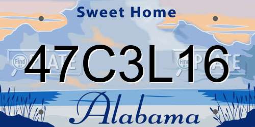 47C3L16 Alabama License Plate