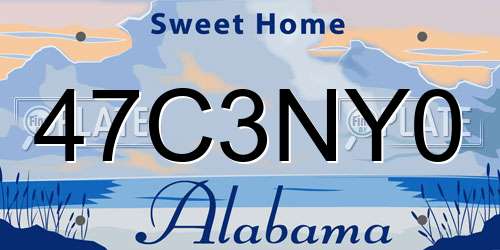 47C3NY0 Alabama License Plate
