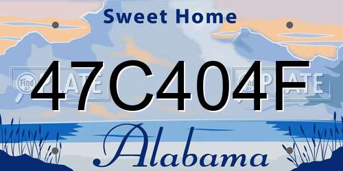 47C404F Alabama License Plate