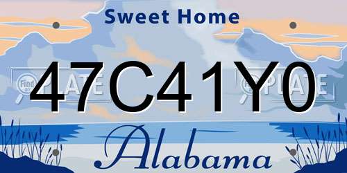 47C41Y0 Alabama License Plate