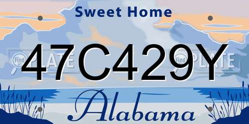 47C429Y Alabama License Plate