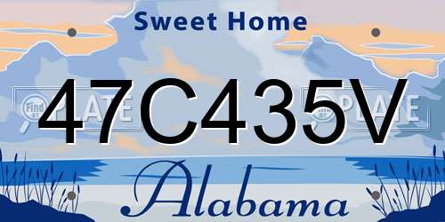 47C435V Alabama License Plate