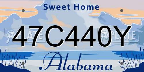 47C440Y Alabama License Plate