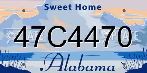 47C4470 Alabama License Plate