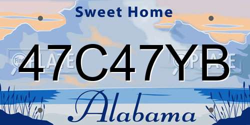 47C47YB Alabama License Plate