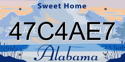 47C4AE7 Alabama License Plate