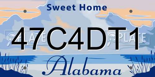 47C4DT1 Alabama License Plate