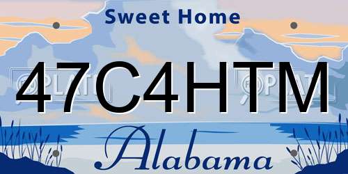 47C4HTM Alabama License Plate