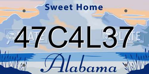 47C4L37 Alabama License Plate
