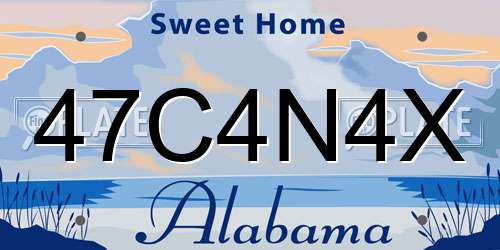 47C4N4X Alabama License Plate