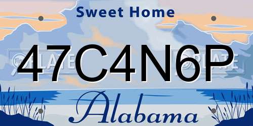 47C4N6P Alabama License Plate
