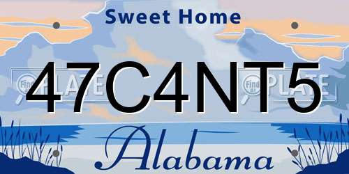 47C4NT5 Alabama License Plate