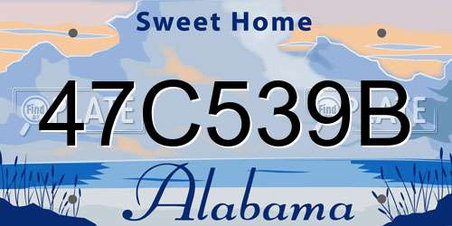47C539B Alabama License Plate