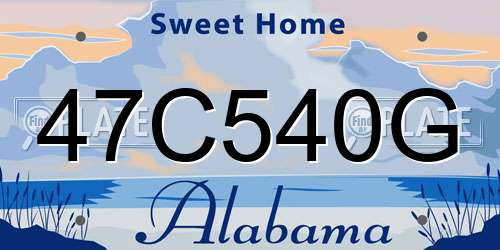 47C540G Alabama License Plate