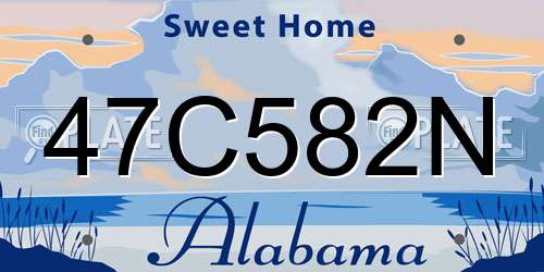 47C582N Alabama License Plate