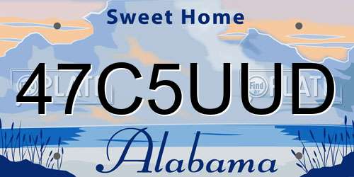 47C5UUD Alabama License Plate