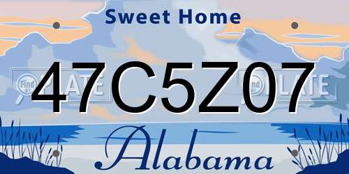 47C5Z07 Alabama License Plate