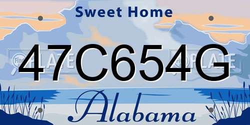 47C654G Alabama License Plate