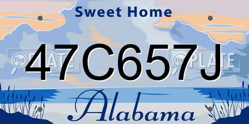 47C657J Alabama License Plate