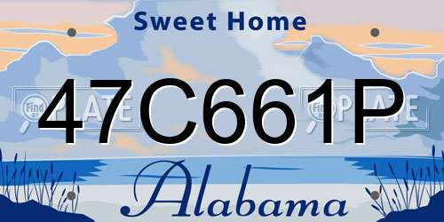 47C661P Alabama License Plate