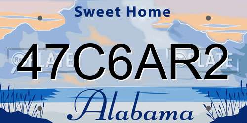 47C6AR2 Alabama License Plate