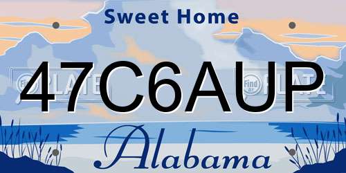 47C6AUP Alabama License Plate