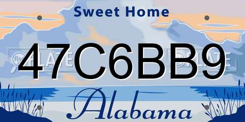 47C6BB9 Alabama License Plate