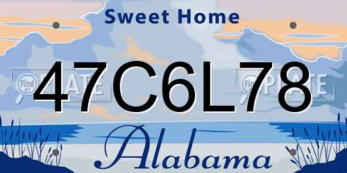 47C6L78 Alabama License Plate