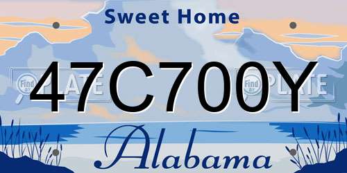 47C700Y Alabama License Plate