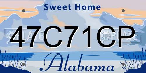 47C71CP Alabama License Plate