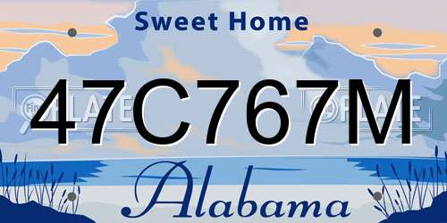 47C767M Alabama License Plate