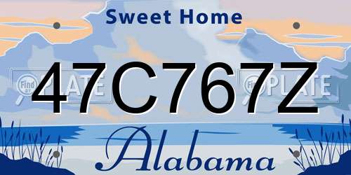 47C767Z Alabama License Plate