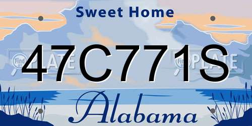 47C771S Alabama License Plate