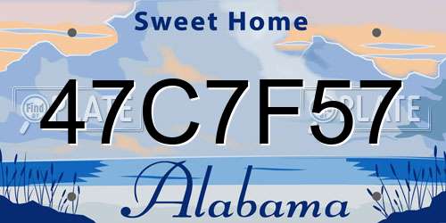 47C7F57 Alabama License Plate